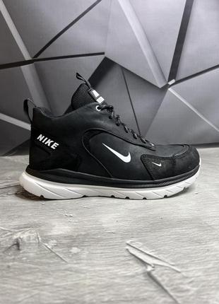 Зимние мужские ботинки nike black white (мех) 40-41-42-43-44-454 фото