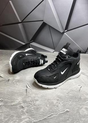 Зимние мужские ботинки nike black white (мех) 40-41-42-43-44-453 фото