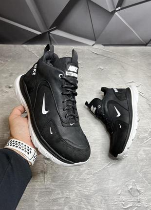 Зимние мужские ботинки nike black white (мех) 40-41-42-43-44-45