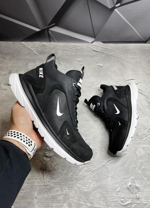 Зимние мужские ботинки nike black white (мех) 40-41-42-43-44-457 фото