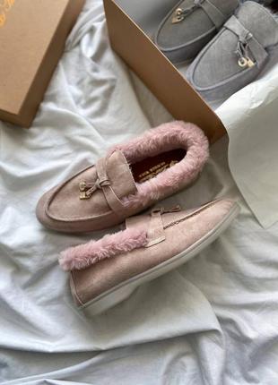 👟 лофери loro piana beige fur  premium / наложка bs👟