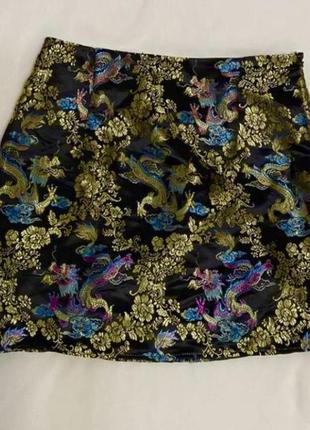 Shein отличная яркая мини юбка с восточной расцветкой.3 фото