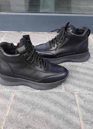 Женские зимние кроссовки натуральная кожа