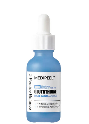 Зволожуюча ампула з глутатіоном для сяйва шкіри medi-peel glutathione hyal aqua ampoule 30 мл