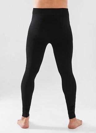 Шикарные тёплые мужские бесшовные лосины гамаши подштанники на меху брюки штаны черные колготки термо бельё нижнее7 фото