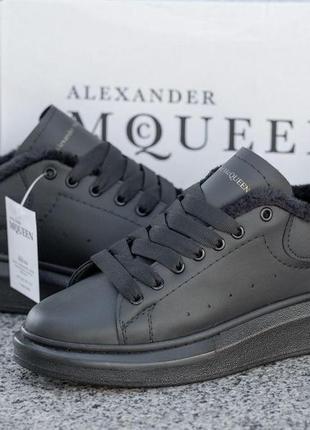 Кросівки зимові на хутрі alexander mcqueen 2022 - black