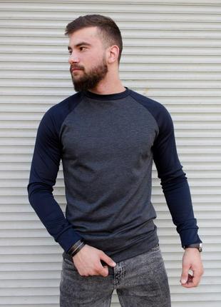 Світшот чоловічий з синіми рукавами