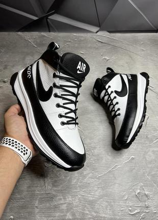 Зимние мужские ботинки nike black white (мех) 41-423 фото