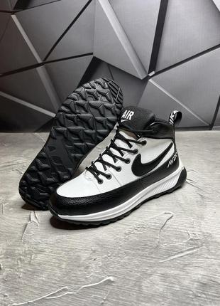 Зимние мужские ботинки nike black white (мех) 41-428 фото