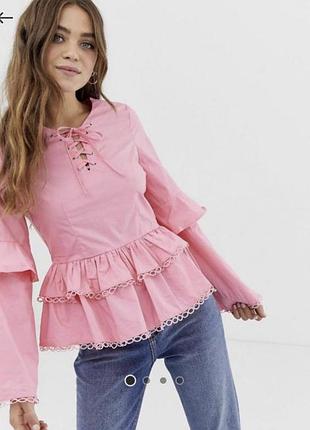 Блузка с воланами glamorous asos