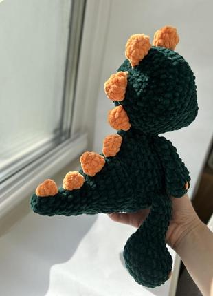 Динозавр дракончик дракон вязаный плюшевая игрушка ручной работы символ 2023 года подарок ребенку8 фото