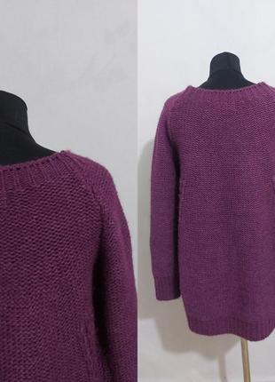 Вязаный свитер расклешенный внизу hekla&co италия5 фото