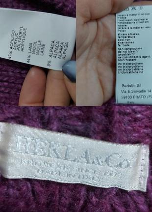 Вязаный свитер расклешенный внизу hekla&co италия8 фото