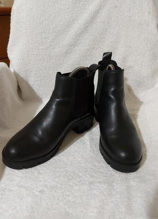 Ботинки челси zign 36p черные кожа2 фото
