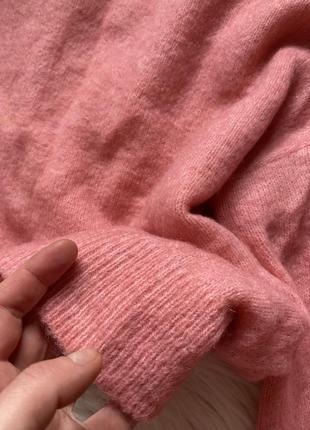 Свитер от h&m розовый насыщенный цвет в составе шерсть