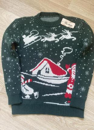 Теплий  новорічний светр м-л унісекс8 фото