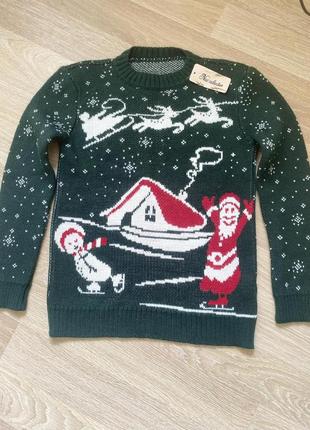 Теплий  новорічний светр м-л унісекс5 фото