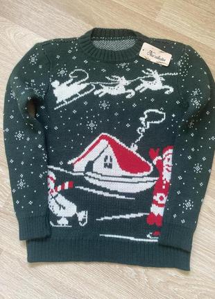 Теплий  новорічний светр м-л унісекс2 фото