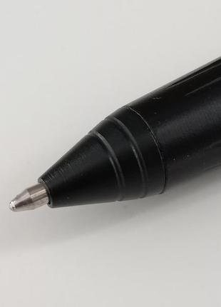 Ручка кулькова з авіаційного алюмінію зі склобоєм + 5 запасних стрижнів чорна.2 фото