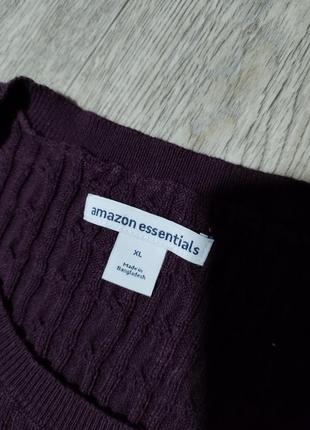 Мужской обтягивающий свитер / amazon essentials / кофта / свитшот / мужская одежда / бордовый свитер /2 фото
