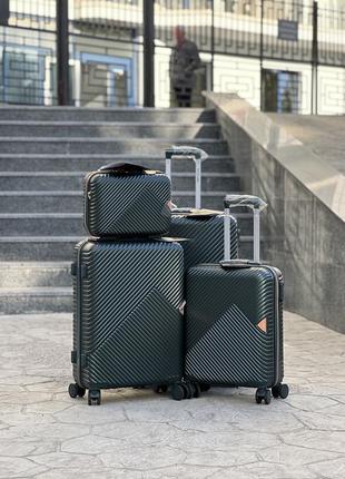 Качественный чемодан из абс пластика + поликарбонат, отводящий польского производителя wings,чемодан,бьют кейс,дорожняя сумка1 фото