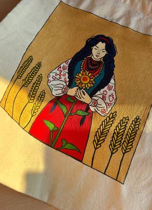 Оригинальный подарок!шоппер"неламная украиночка"!дизайнерский рисунок!