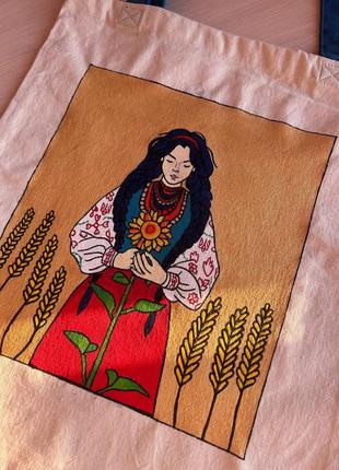 Оригинальный подарок!шоппер"неламная украиночка"!дизайнерский рисунок!