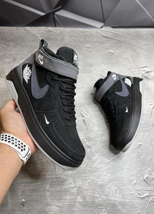 Зимние мужские ботинки nike black grey (мех) 40-41-42-432 фото