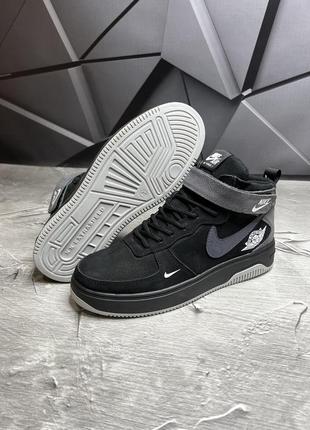 Зимние мужские ботинки nike black grey (мех) 40-41-42-433 фото