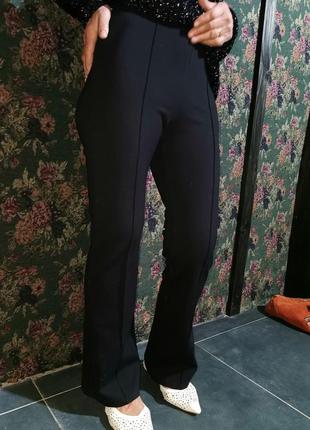 Плотные трикотажные брюки леггинсы лосины прямые primark стрейч штаны высокая посадка из вискозы4 фото