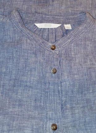 Шикарна лляна сорочка блакитного кольору uniqlo, 💯 оригінал, блискавичне надсилання 🚀⚡4 фото