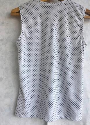 Dkny donna karan горошек черный белый топ майка кофта 150 $ betsey2 фото