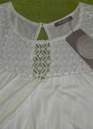 Стильная вискозная блузка молочного цвета orsay с биркой made in turkey5 фото