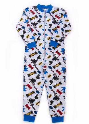 Хлопковая пижама бэтмен, хлопковая пижама комбенизон, теплая пижама с начесом3 фото