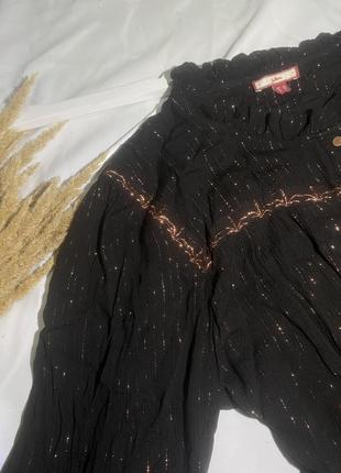 Красивая черная блуза с люрексом блестящая блуза8 фото