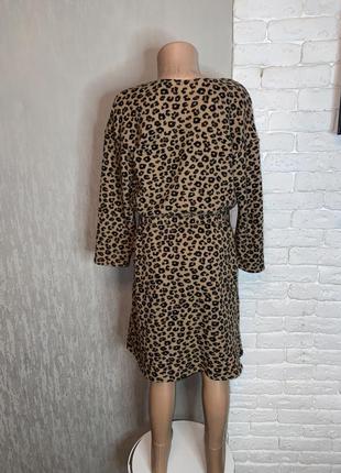 Теплое платье платье в леопардовый принт на девочку 6-8р h&amp;m2 фото