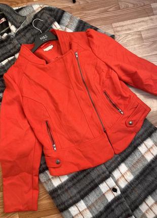 Яскрава помаранчева куртка косуха2 фото