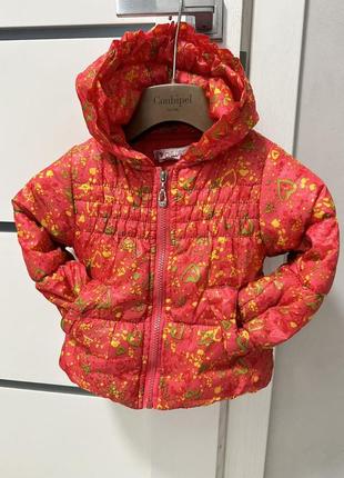 Осенняя куртка, куртка 18 месяцев, для девочки, весенняя куртка, с цветочками.6 фото