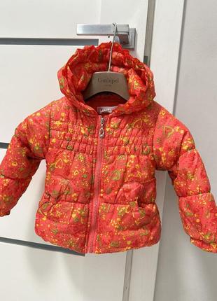 Осенняя куртка, куртка 18 месяцев, для девочки, весенняя куртка, с цветочками.1 фото