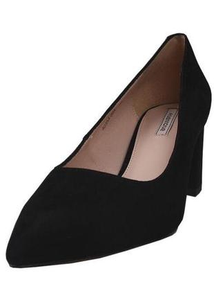 Туфли на каблуке женские anemone натуральная замша, цвет черный, 375 фото