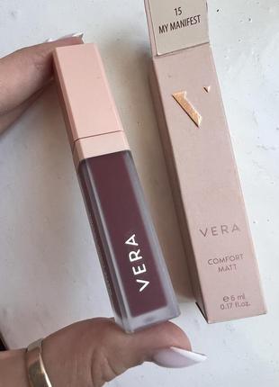 Рідка помада для губ vera beauty matte liquid 15 my manifest 5 мл1 фото