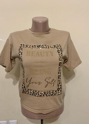 Футболка дитяча бежева girls wear розмір на вік 8 років зріст 128