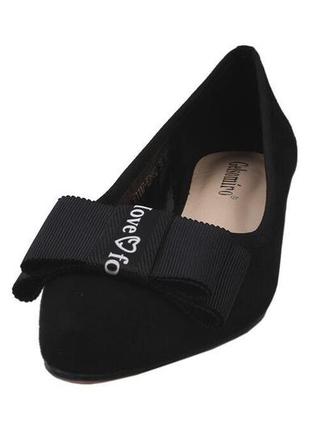 Туфли на низком ходу женские gelsomino эко замш, цвет черный, 375 фото