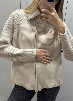 Шерстяной свитер massimo duti бежевого цвета9 фото