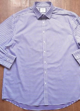 Рубашка белая с фиолетовой клетчаткой charles tyrwhitt английская classic fit non iron 18" xxl xxxl3 фото