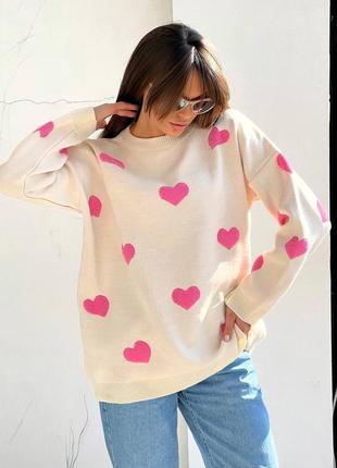 🌈хит продажа трендовый свитер сердечко универсальный размер3 фото