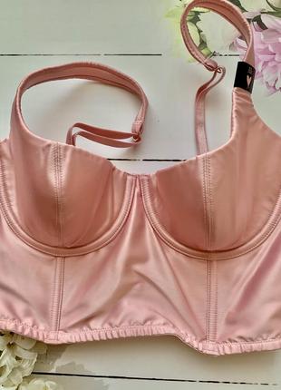 Бюстье бюстгальтер victoria's secret luxe lingerie satin bra top2 фото