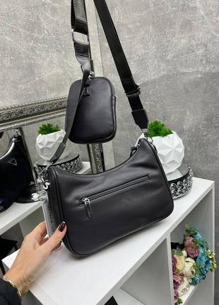 Натуральна замша, сіра жіноча сумочка клатч +гаманець в комплекті, P1205 guess2 фото