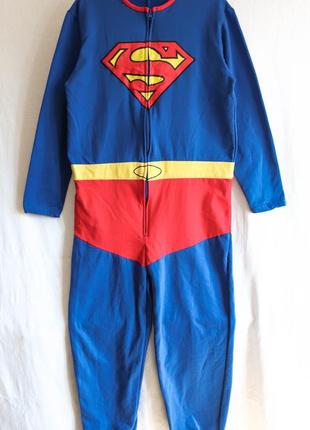 Мужская утепленная пижама кигуруми зимняя теплая костюм супермен супергерой 60% хлопок м 469 фото