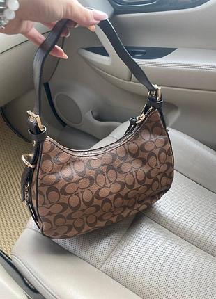 Женска сумка coach коач хобо коричневая 0051
